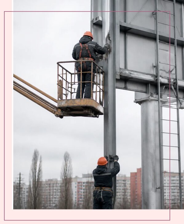Профессиональный монтаж рекламных щитов и конструкций в Аксае